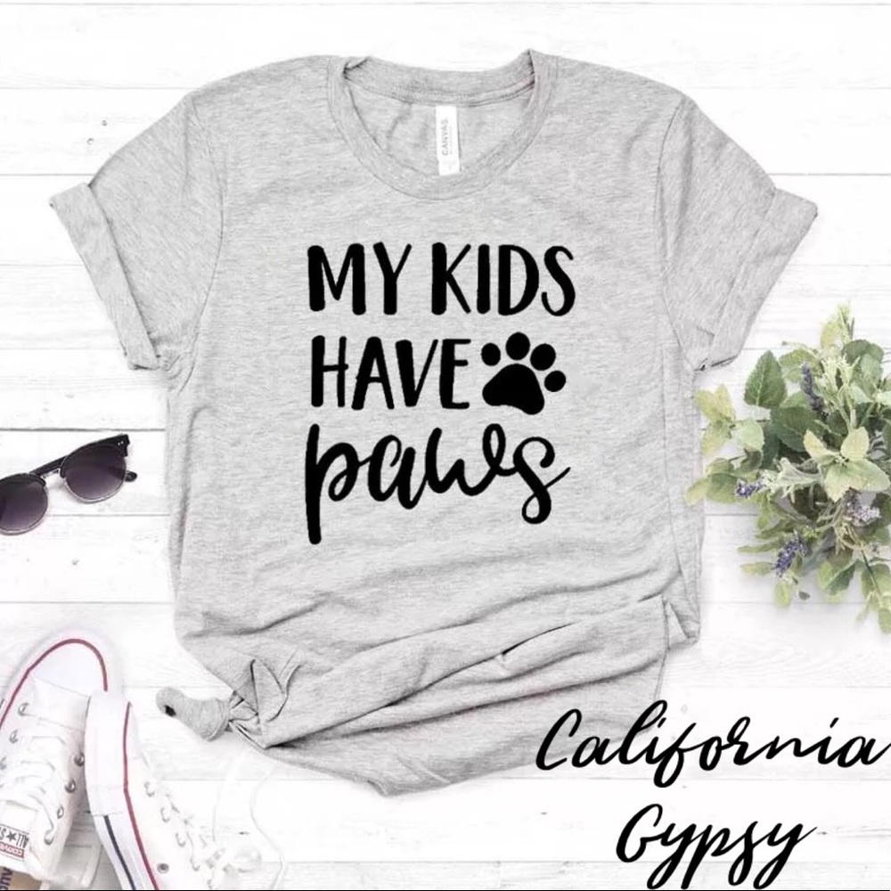 Dog Mom My Kids Have Paws T-shirt - Picture 1 of 2
